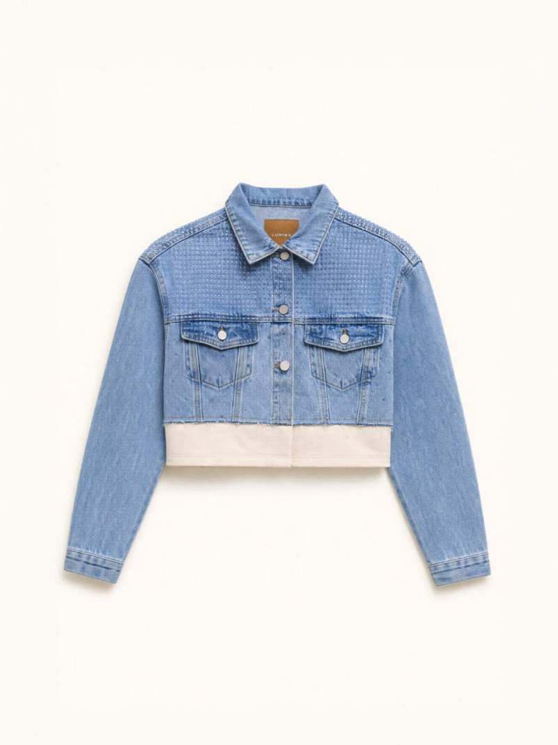 Veste jean diamant