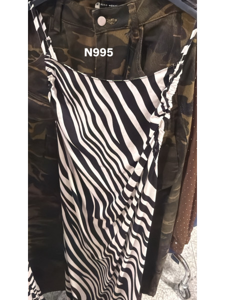 Robe drapée à imprimé zèbre noir et blanc