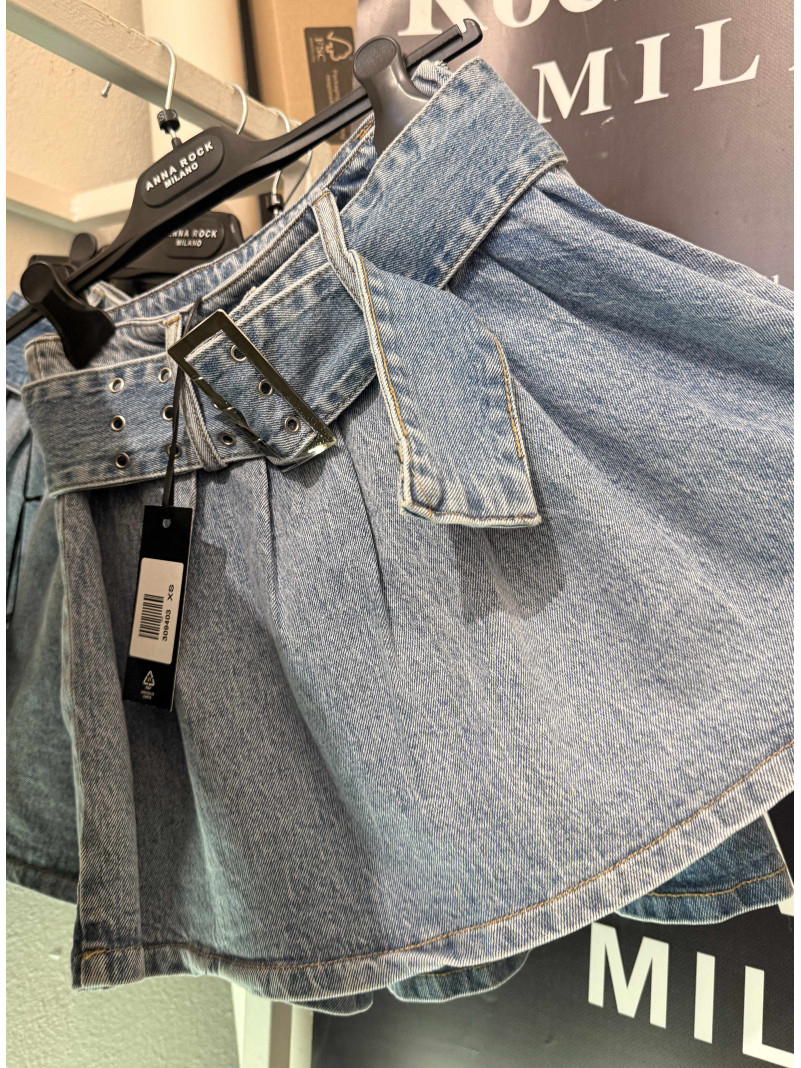 Jupe en denim avec ceinture