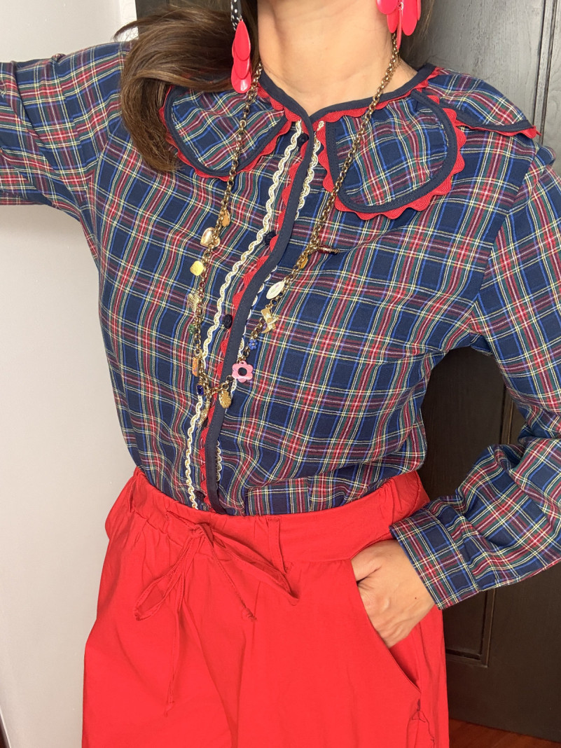 Chemise carreaux bleu