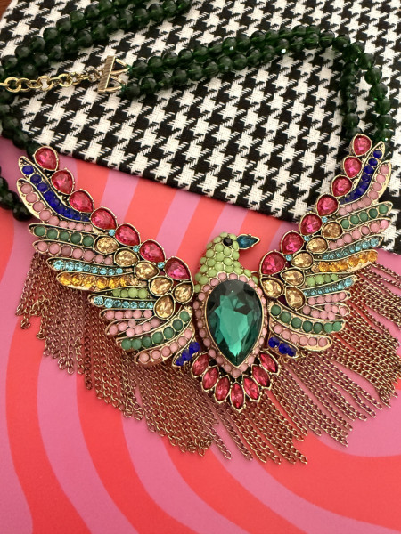 Collier plastron Pendentif Phénix