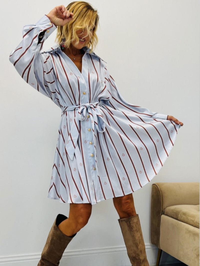 Robe Chemise Rayée évasée...