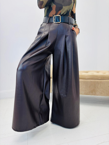 Pantalon Palazzo en simili-cuir