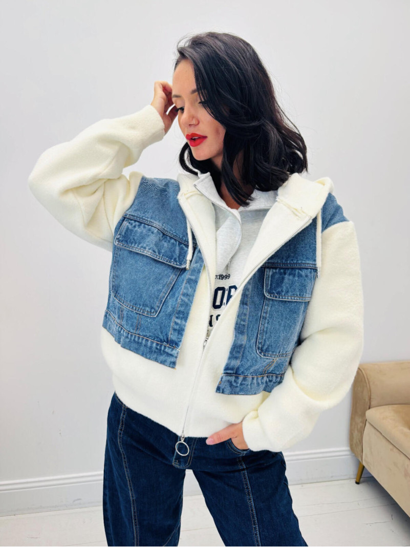 Pull Veste Zippé à Capuche...