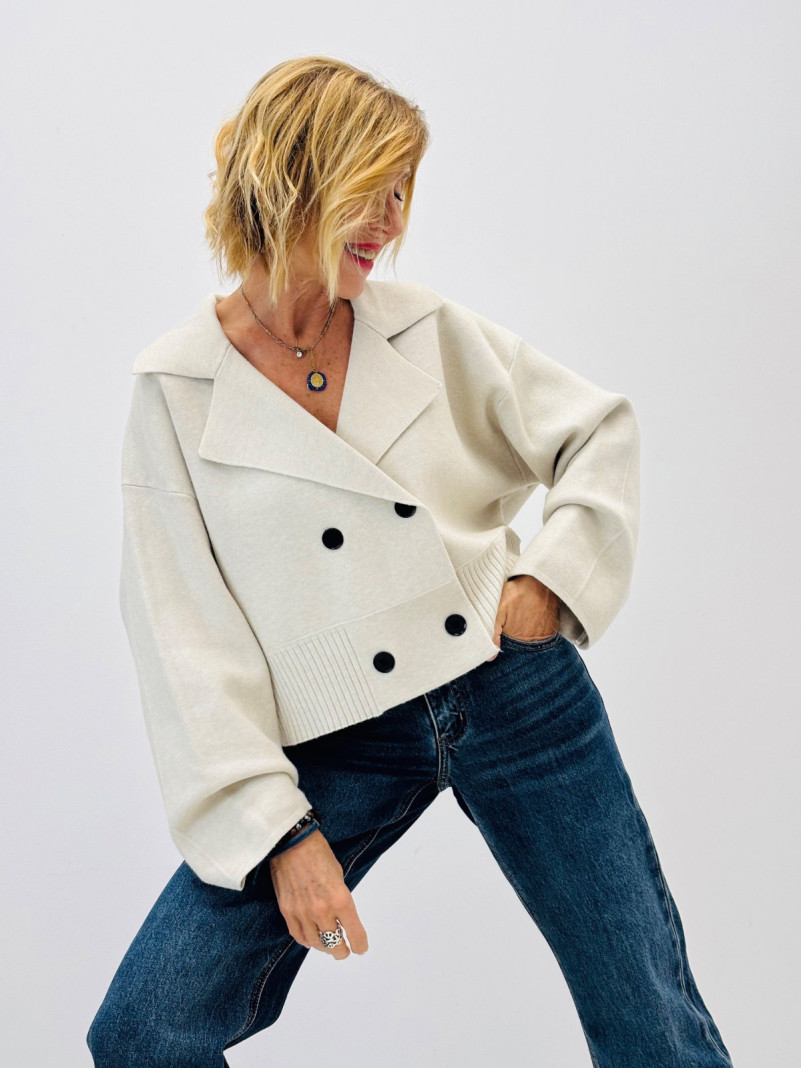 Veste Courte croisée en Maille