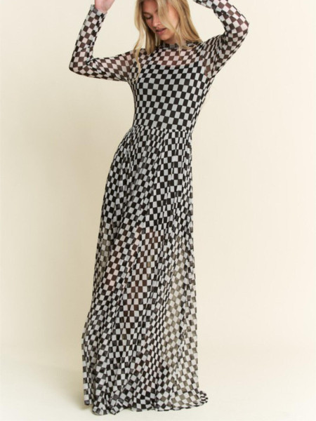 Robe maxi Damier
