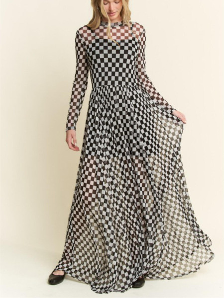 Robe maxi Damier