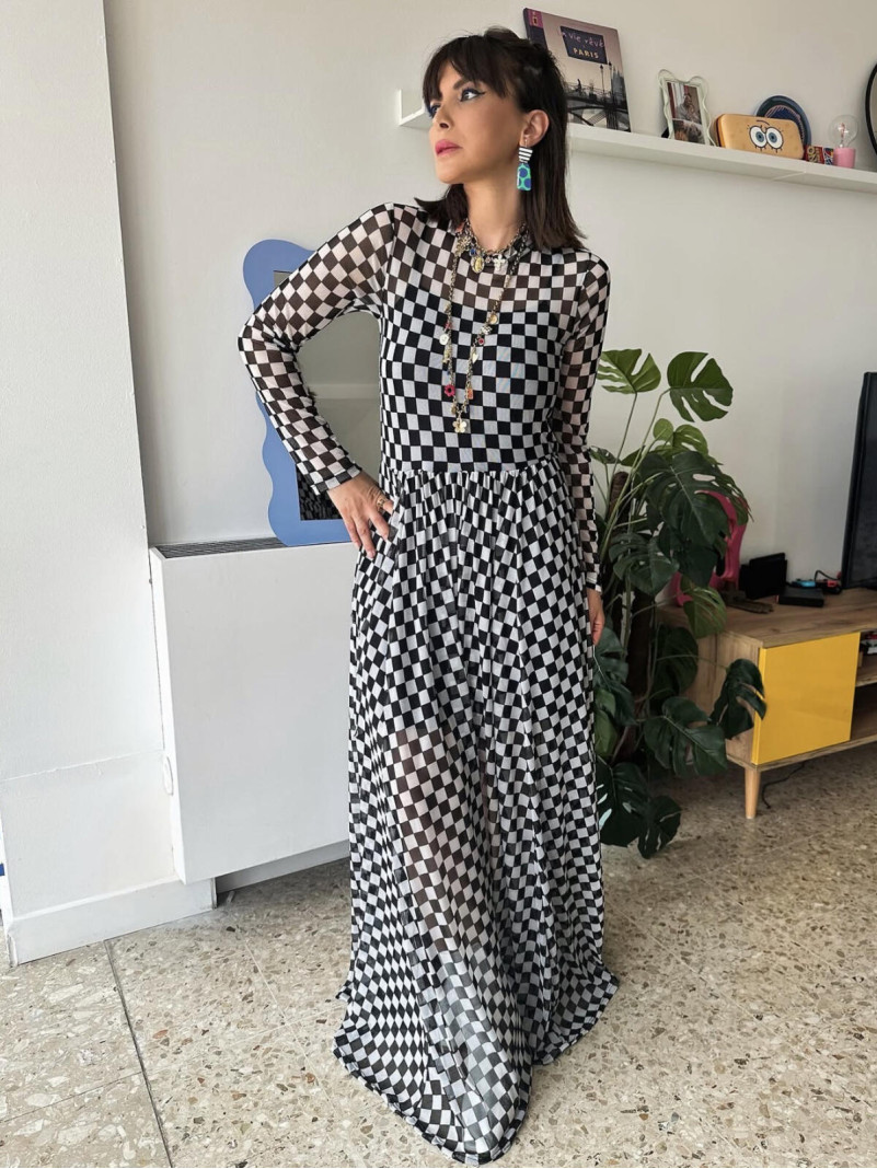 Robe maxi Damier