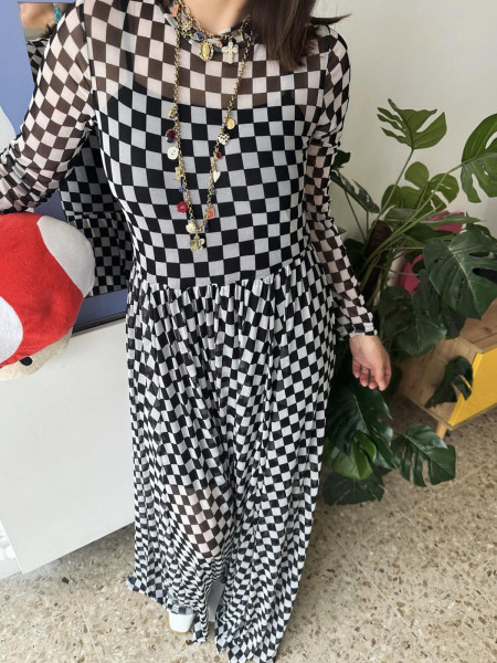 Robe maxi Damier