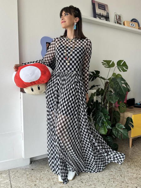 Robe maxi Damier