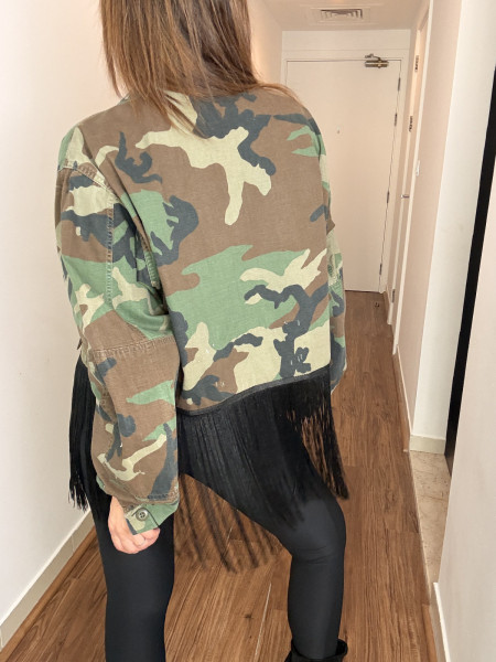 Veste vintage camou-Franges