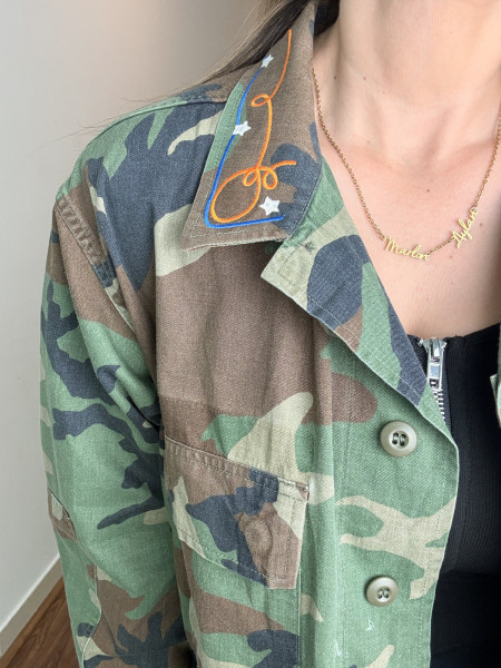 Veste vintage camou-Franges